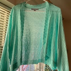 Seafoam crochet crop shrug